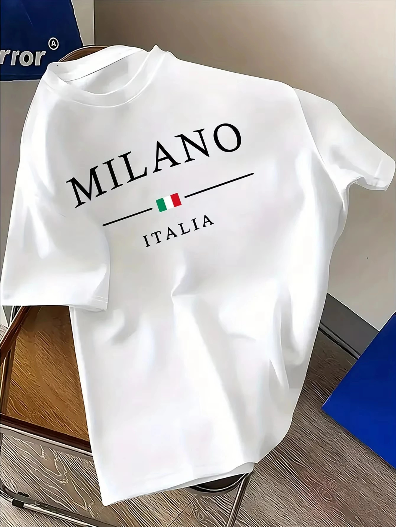 Summer Men Cotton Tshirt casual Women Tshirt sports loose plus MILANO print short sleeved T-shirt top Men Clothes Tshirt 250509
