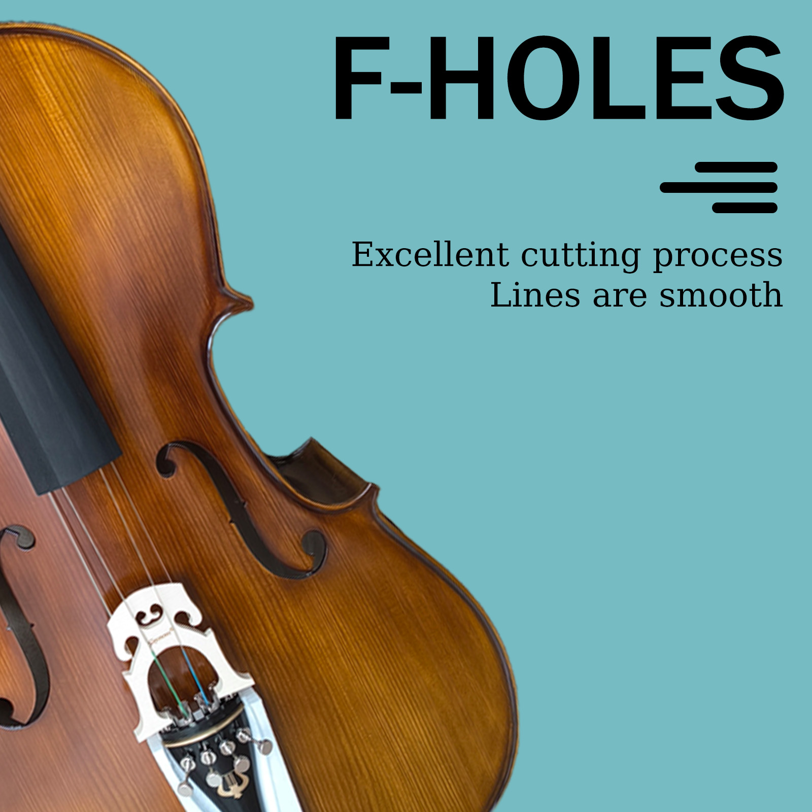 Handcrafted Solid Wood Cello - Natural Grain Beauty & Exceptional Tone