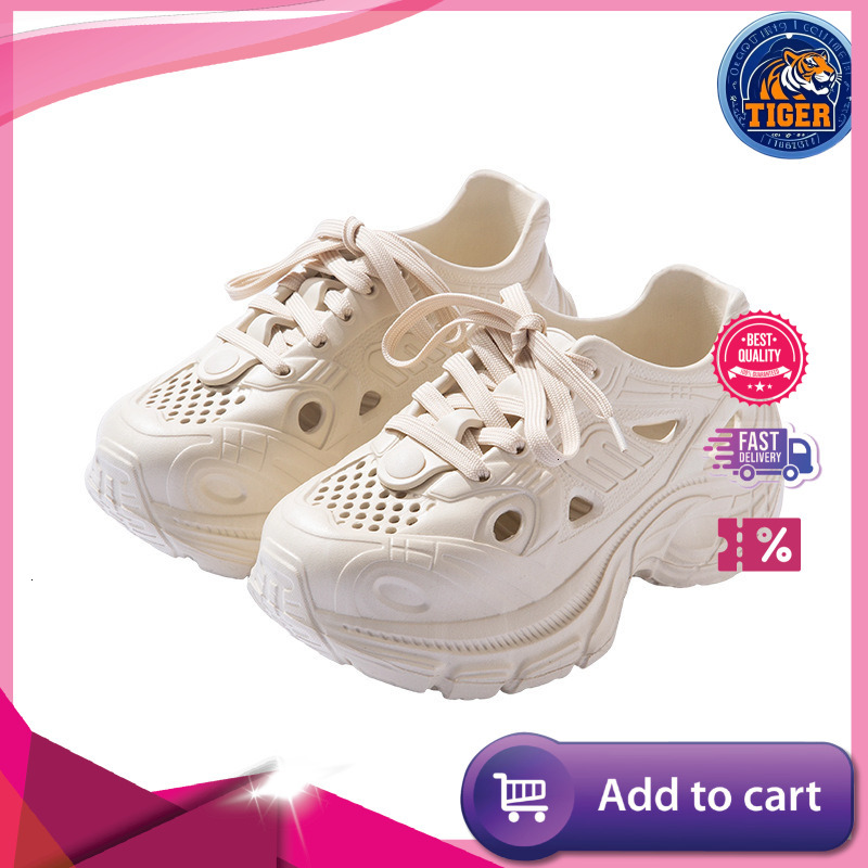 Ddmytiger Thick Soled Perforated Women Lace Up Sports Running Dad Shoes Driving Water Cool Slippers For In Summer Outdoor Shoes