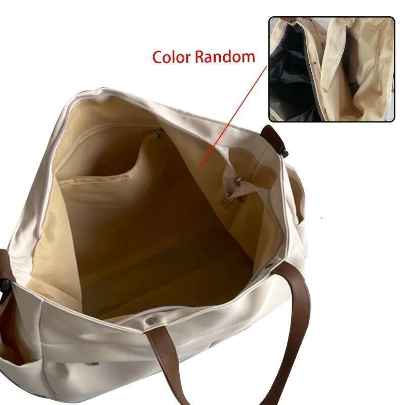 Stylish Nylon Women Tote Shoulder Bag Featuring Two Pockets Large Capacity Commuting Handbag