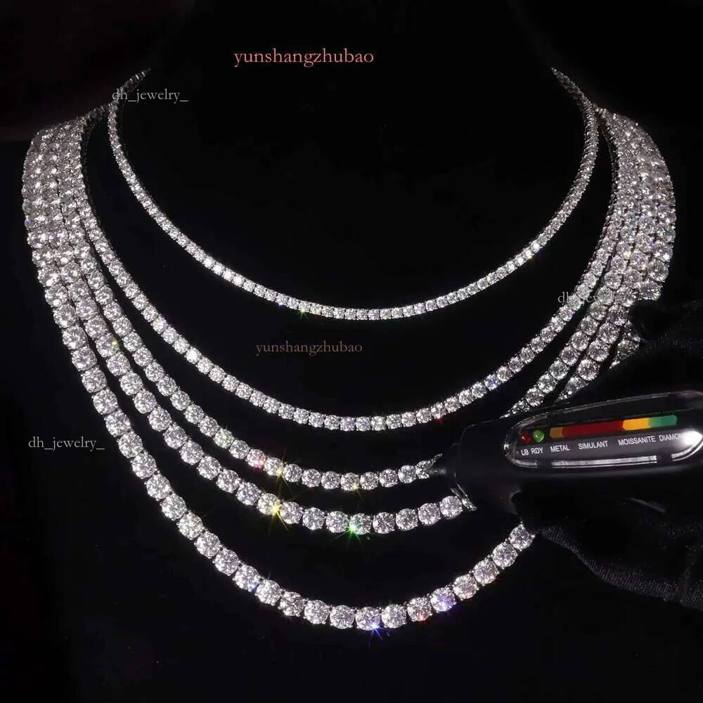Jewelry designer hip hop necklace 2mm 3mm 4mm 5mm ice dia sterg sier Moissanite tennis bracelet