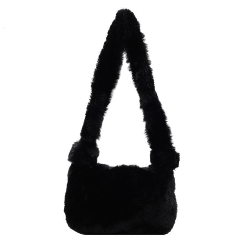 New Fashion Trendy Women's Plush Cross Cute Handheld Shoulder Bag Can Hold Mobile Phone
