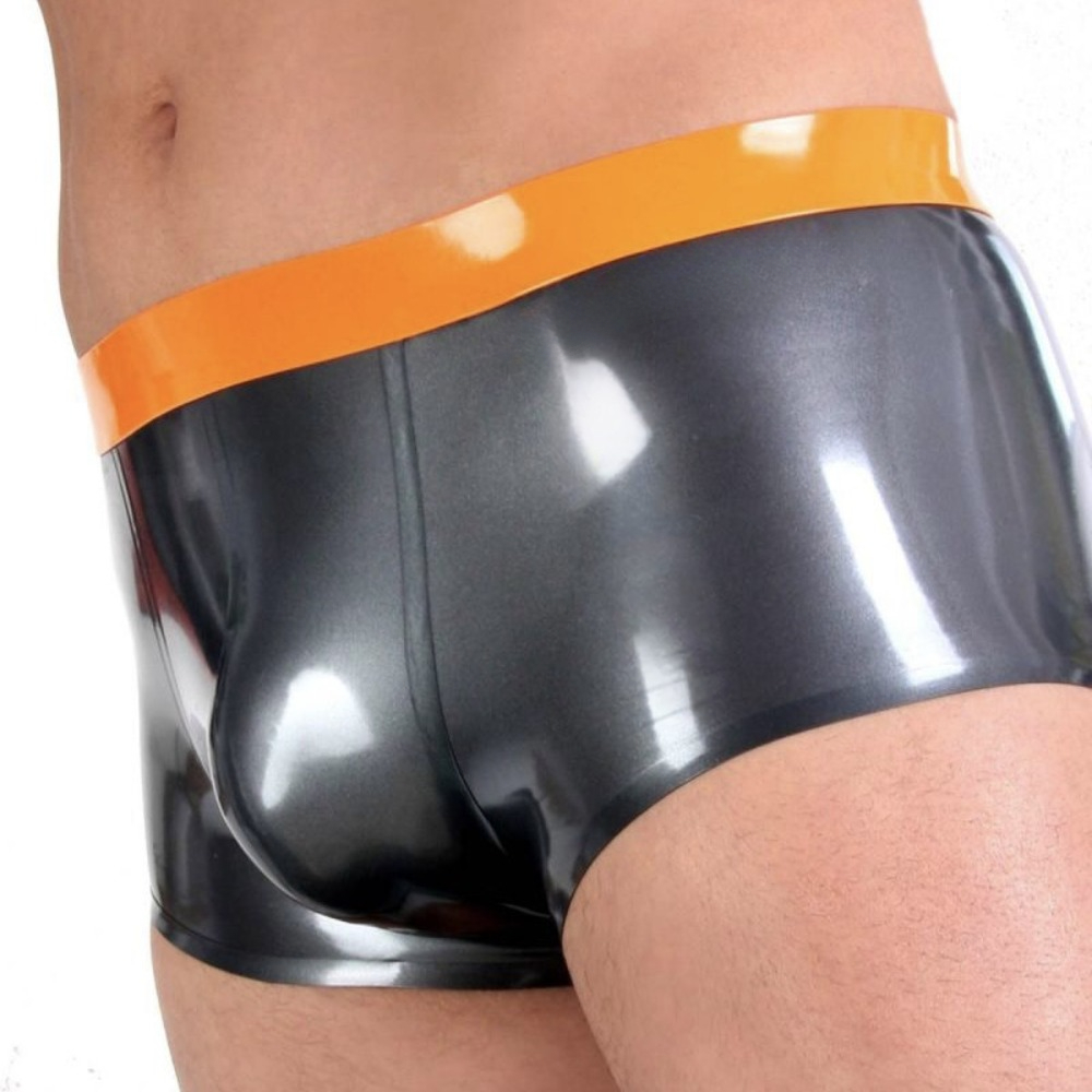 customized Latex Sexy Men Underwear without Zipper Rubber Panties Wet Look Underpants Fetish Male Shorts Pants Handmade Boxer
