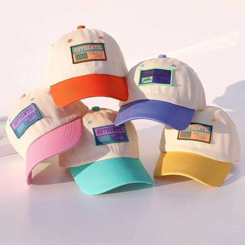 Fashion Patchwork Baseball Hat 2-6year Kids Duck Tongue Cap Boys Girls Baby Peaked Hats Outdoor Children Sun Protection Visors R250512