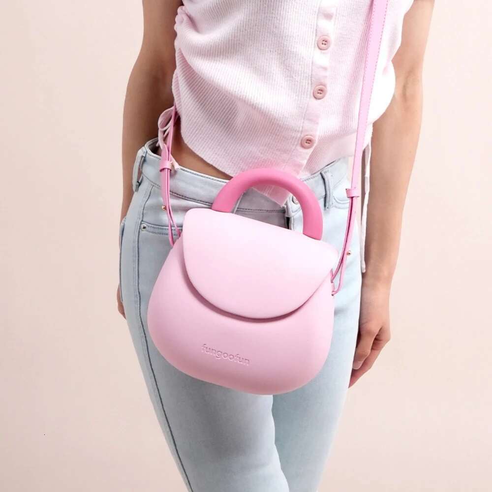 Fungoofun Large Capacity Women's Fiess Yoga Shoulder Ladies Outdoor Versatile EVA College Girls Candy Color Jelly Bag