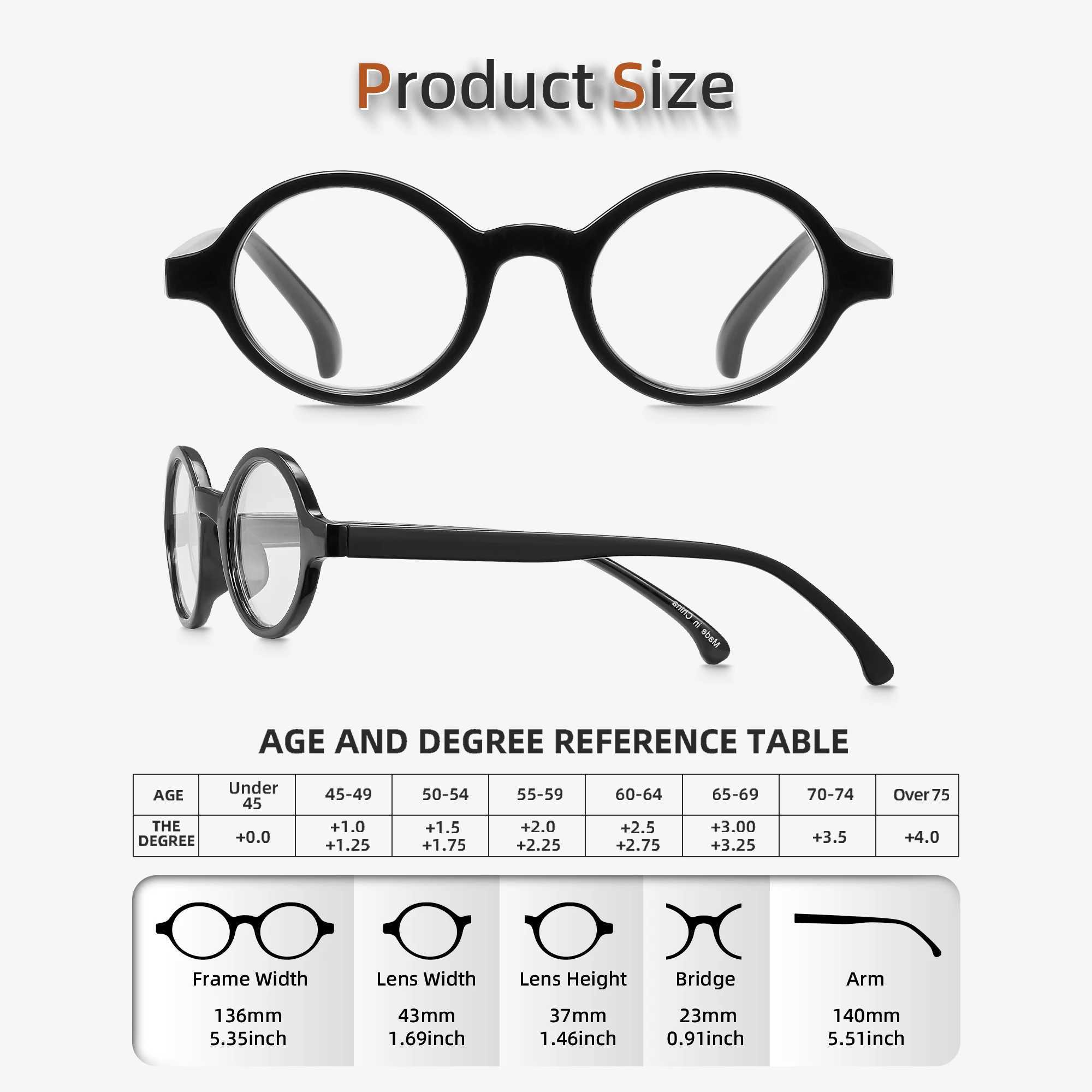 JM Round Reading Glasses Spring Hinge Readers Men Women Reading Glasses W250513