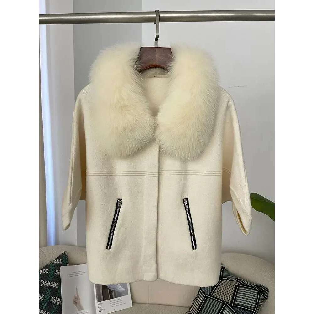 OFTBUY Autumn Winter Real Fox Raccoon Fur Collar Coat Knitted Sweater Women Short Sleeve Jacket Thick Warm Outerwear Streetwear Designer Designer