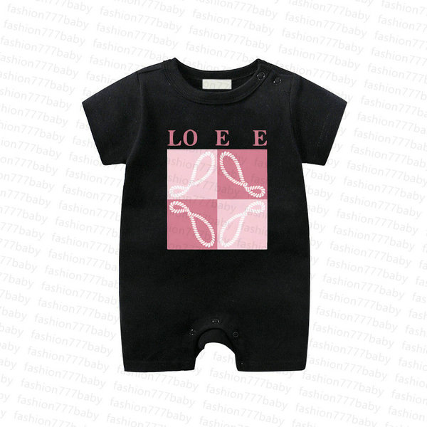 In stock summer newborn kids designer Rompers baby Boys girls Fashion print luxury 100% cotton short sleeve high quality jumpsuit Clothing