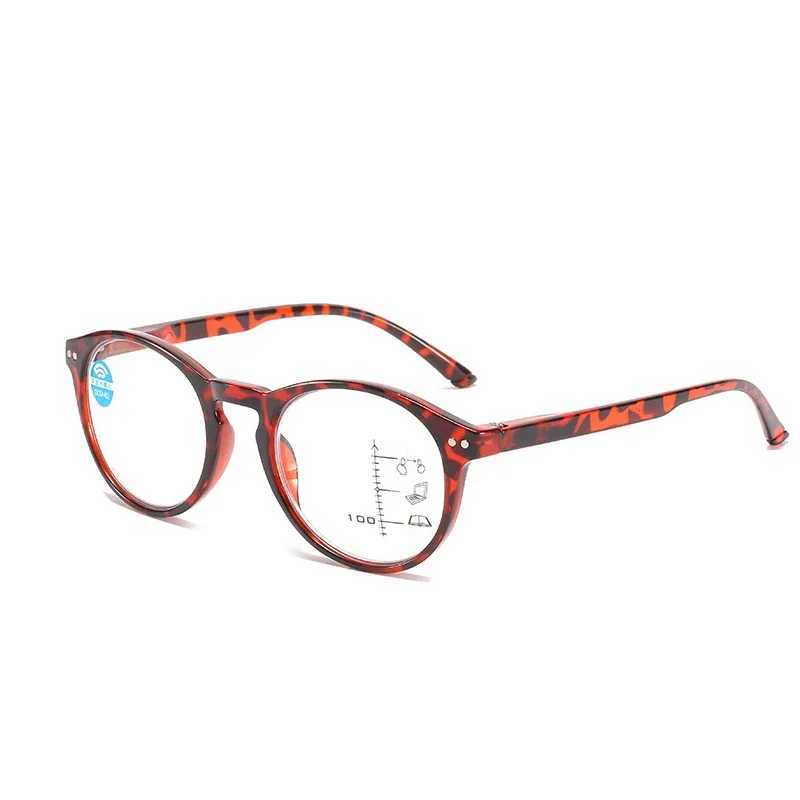Round Frame Progressive Glasses Men Ultralight HD Multifocal Reading Glasses Ladies Women Blue Light Blocking Presbyopia Eyewear W250513