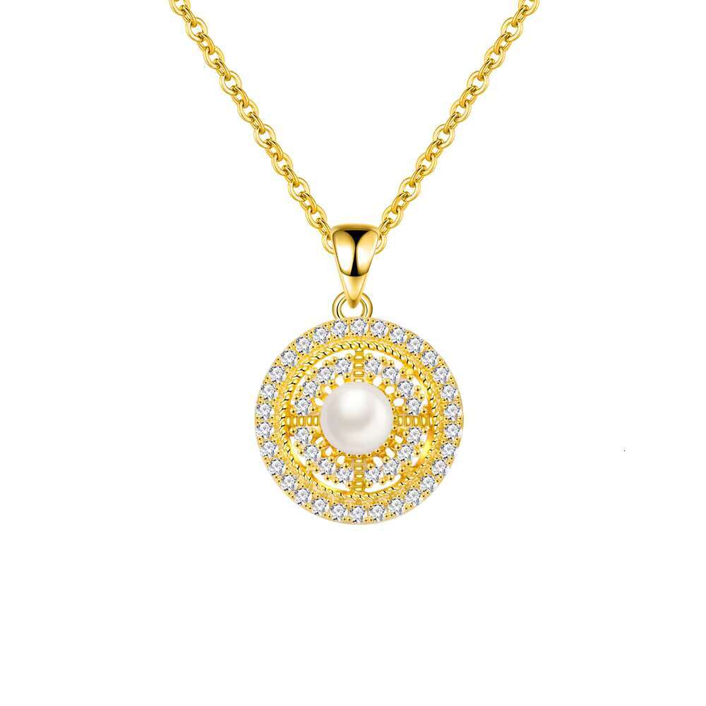 Walther 100% pure sier all carbon pearl circular pendant necklace, women's wedding boutique accessory