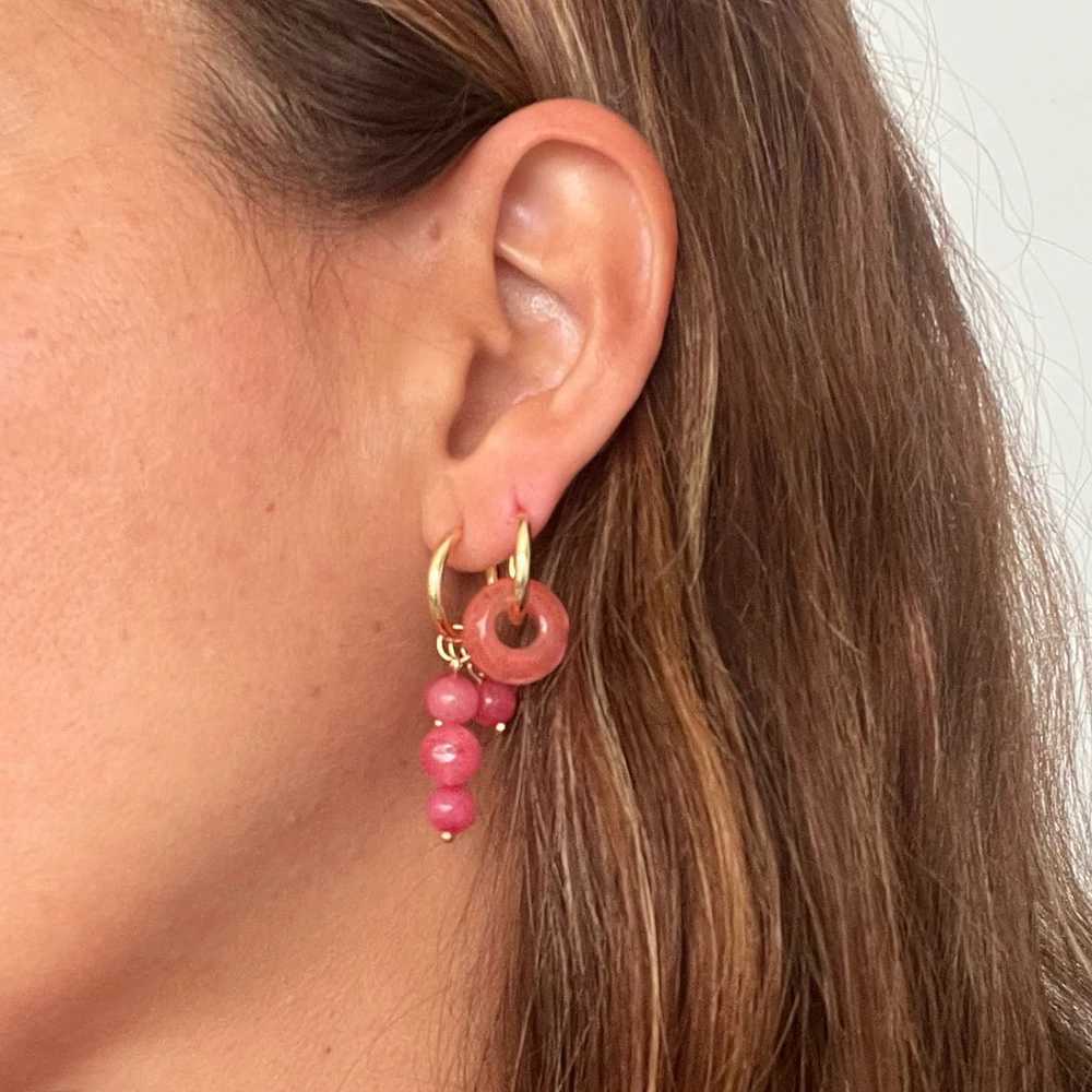 Bohemian Handmade Natural Stone Beads Hoop Earrings for Women Golden Color Stainless Steel Circle Huggie Hoops Jewelry Bijoux Y250510