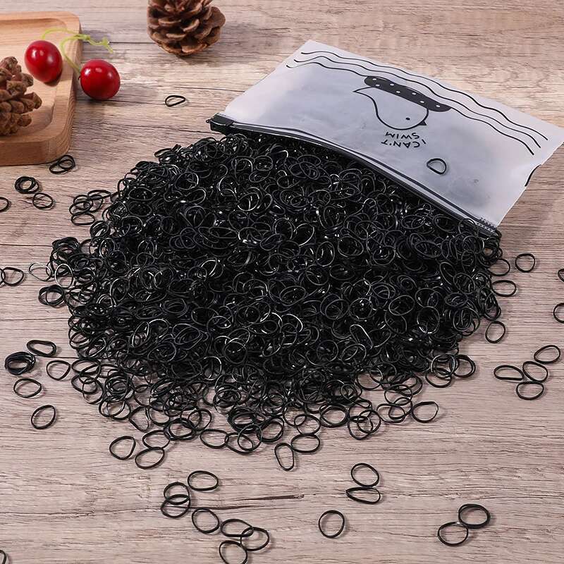 1000/2000Pcs Colorful Small Disposable Bands Scrunchie Girls Elastic Rubber Band Ponytail Holder Accessories Hair Ties