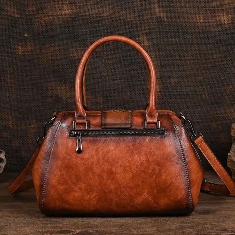 Designer Bag 2025 New Vintage Emed Handmade Handbag For Women Versatile PU Leather Shoulder Bag Large Capacity Crossbody Bags Female Luxury Bag