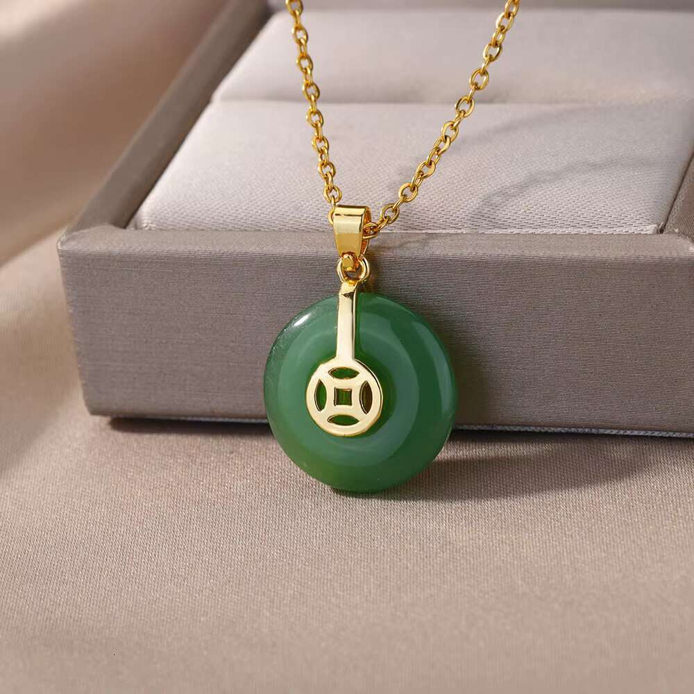 Fashionable women's and men's gold-plated fashion circle jewelry pendant necklace