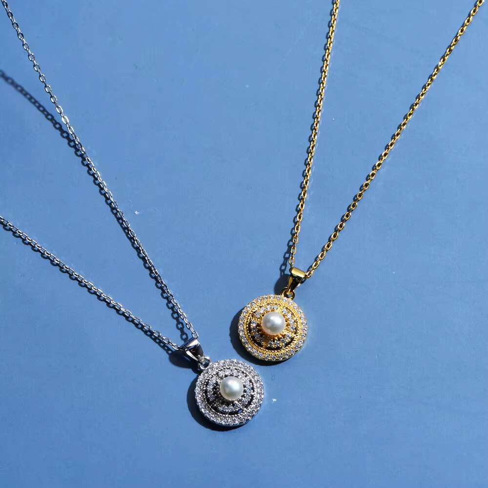 Walther 100% pure sier all carbon pearl circular pendant necklace, women's wedding boutique accessory