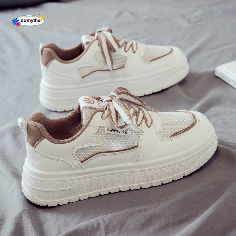 2025 Spring and Summer Mesh Breathable White Women's New Student Versatile Sports Board Shoes ddmythur