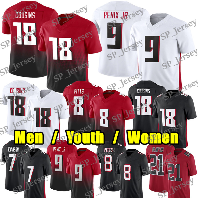 #18 Kirk Cousins Football Jersey #8 Kyle Pitts Jalon Walker Matthew Judon Michael Penix Jr Drake London Bijan Robinson Younghoe Koo Darnell Mooney James Pearce jerseys