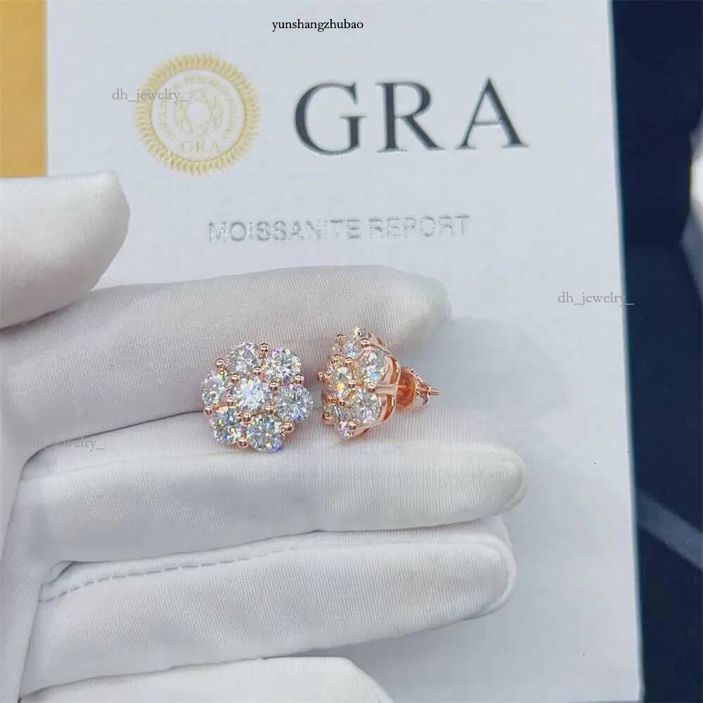 Zuanfa Top Selg Pass Dia Tester Fine Jewelry Sier 8mm 12mm wer Vvs Moissanite Stud Earrings