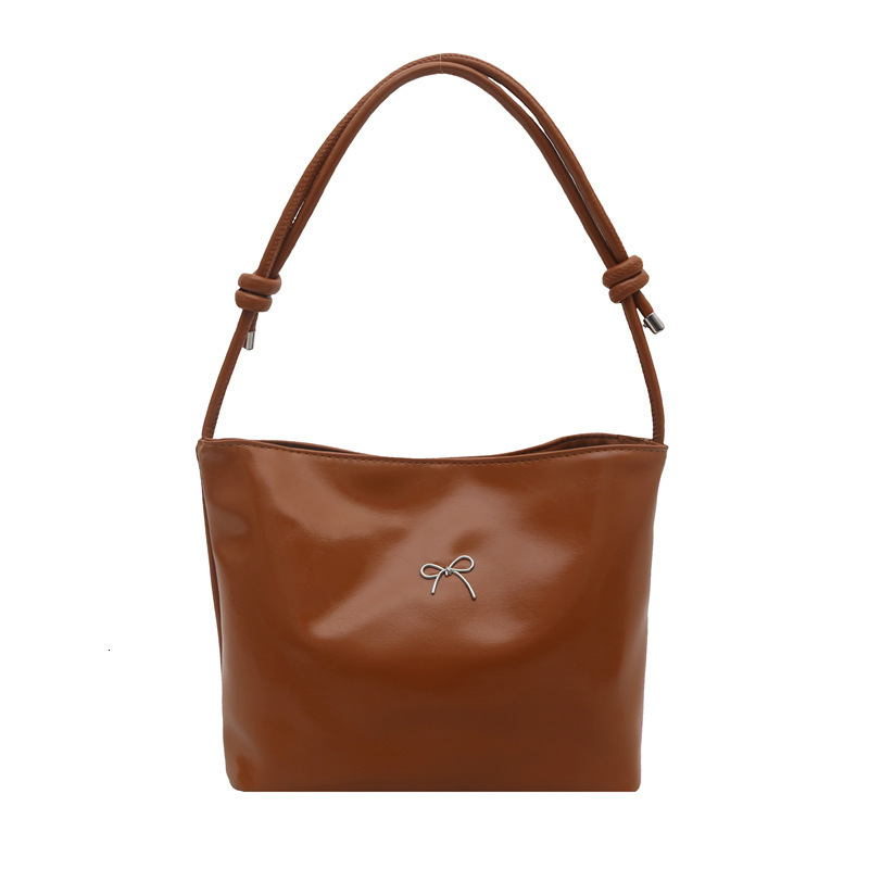 Fashionable and minimalist tote women's 2025 summer new item, bow tie accessory, shoulder bag, trendy crossbody bag