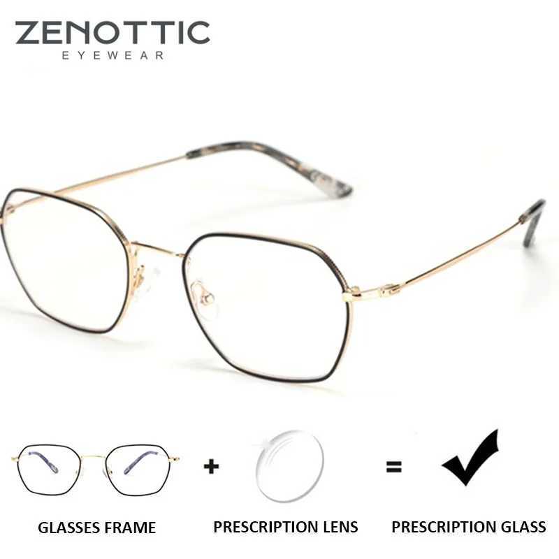 ZENOTTIC Prescription Progressive Glasses Men Women Anti Blue Light Photochromic Custom Eyewear Square Optical Myopia Eyeglasses W250513
