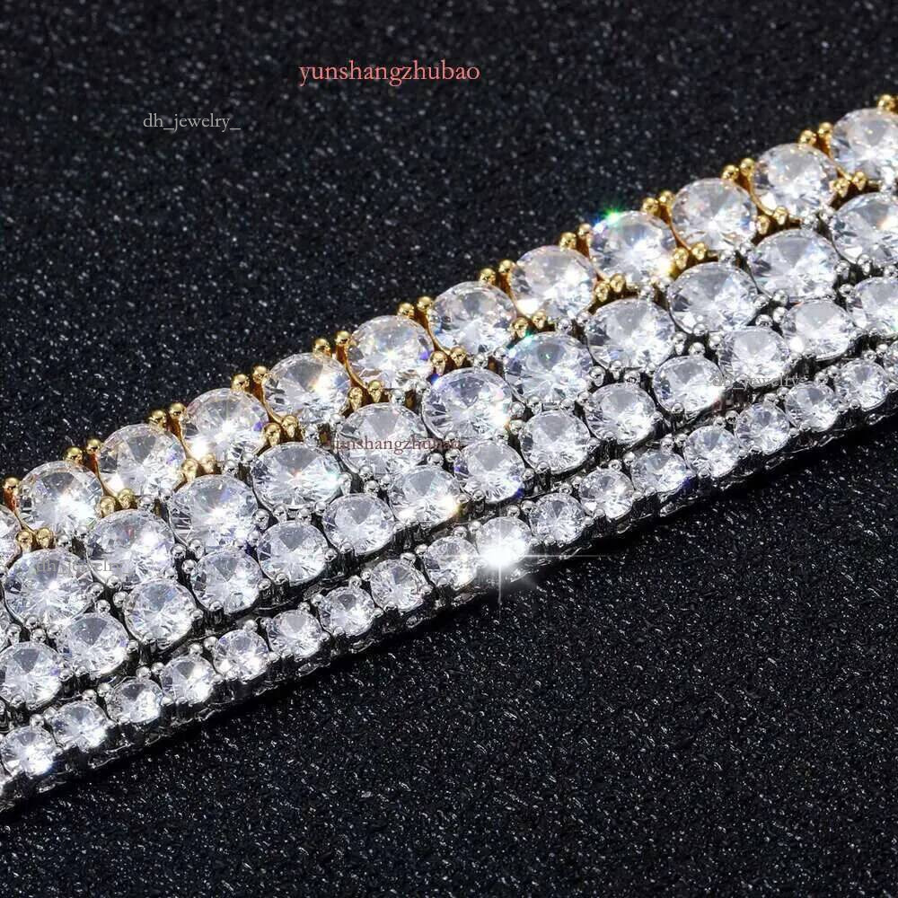 5mm Width Iced Out Dia Mossanite Tennis Men Women Gold Chain Pass VVS Dias Test Hip Hop Jewelry sier Necklace