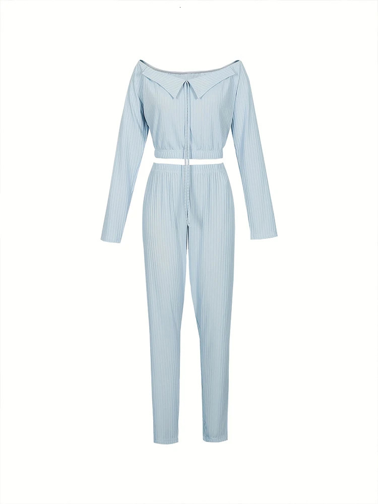 Plus size mesh twopiece nightclub set long sleeved crew collar top and straight pants sexy perspective womens nightlife 250427