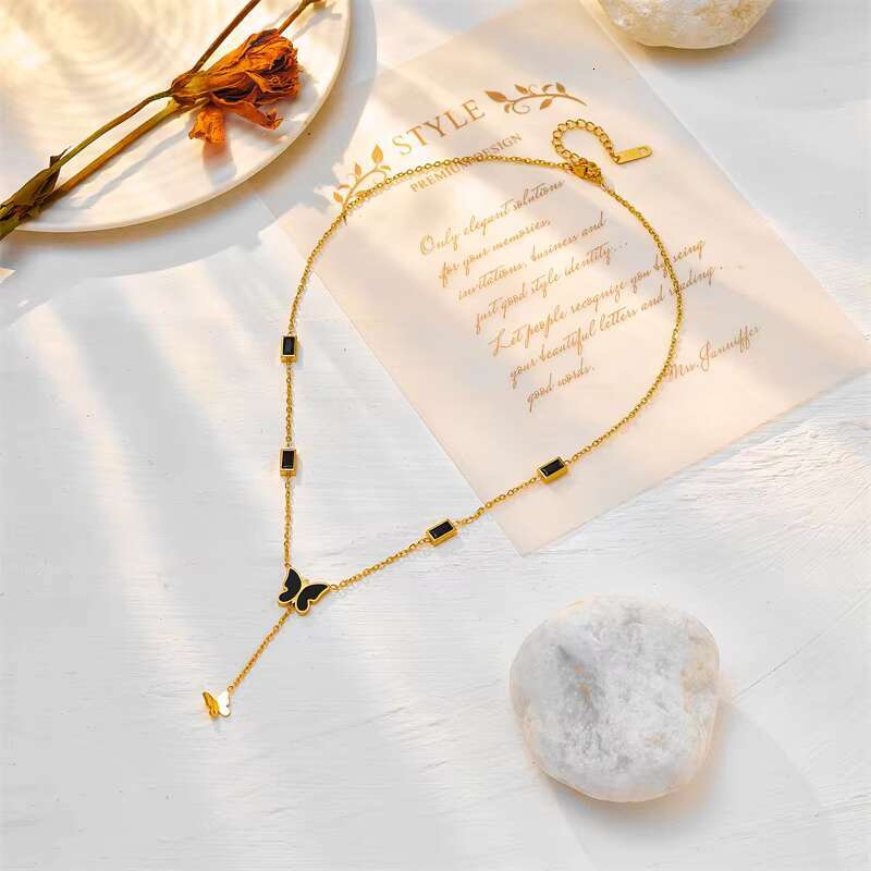 New Design Fashion Accessories Women's Gift Stainless Steel Chain Butterfly Pendant Necklace