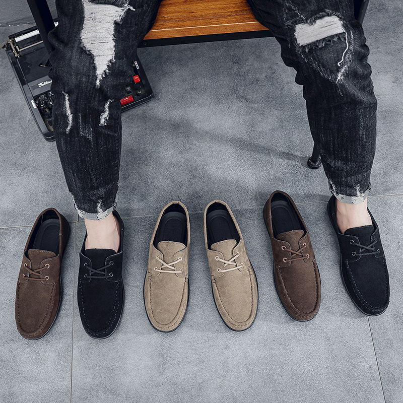 New Bean Matte Leather Casual Versatile Men S Korean Edition Youth Trend Driving Casual Shoes Anti Slip Lazy Shoes Ddmysaturn