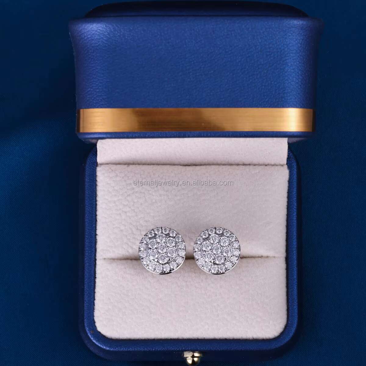 Men Hiphop Streetstyle S925 VVS 9K 10K 14K 18K Moissanite CVD Lab Diamond Cluster Flower Stud Earrings with Certificate