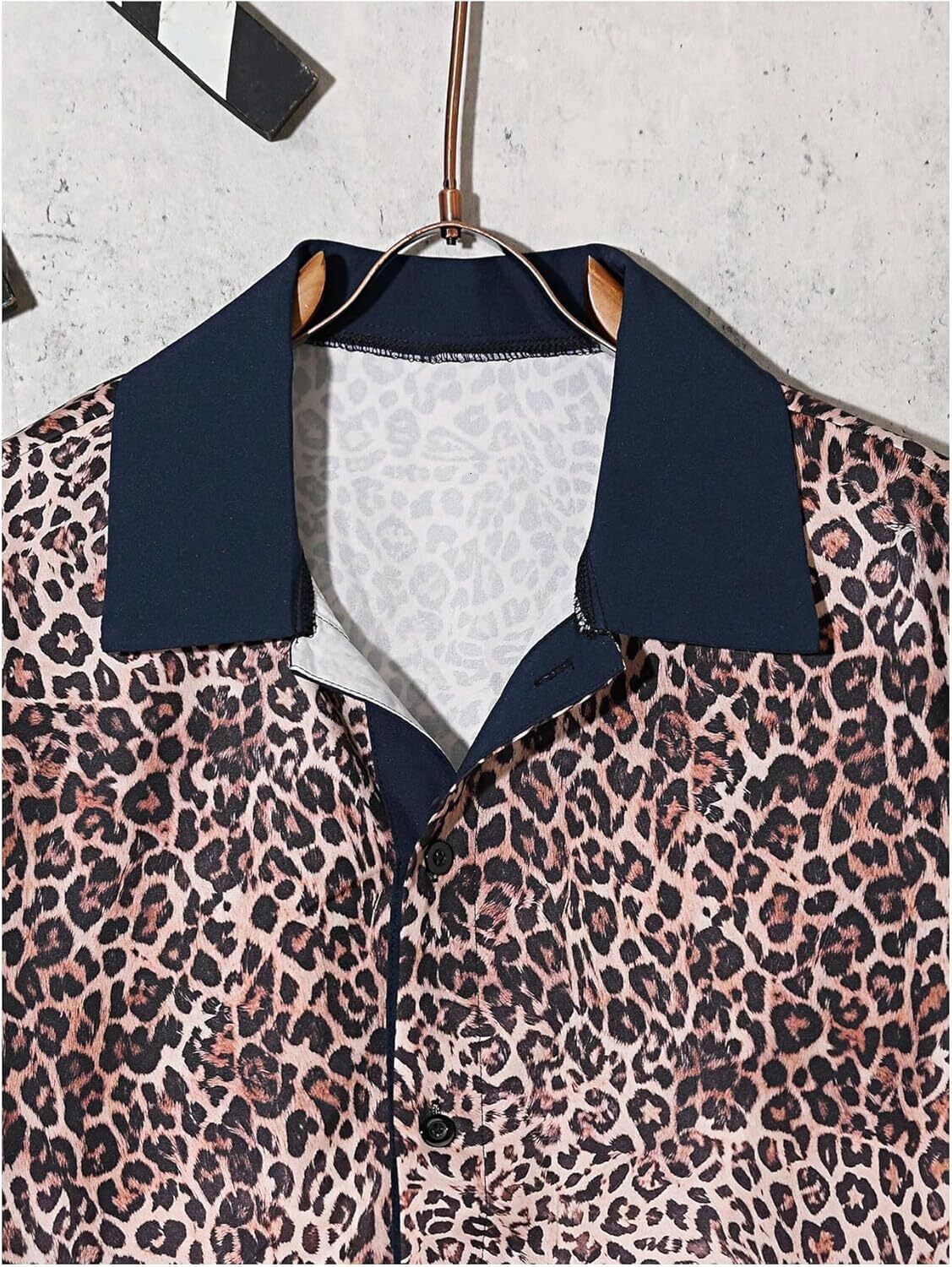 Mens Polo shirt Men's Cheetah Print Tops Button Down Shirt Collared Short Sleeve Club Tops Polos shirts tshirt Casual tops summer clothes