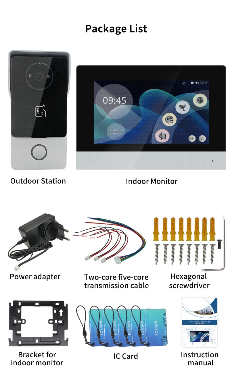 Anjielo Video Door Phone Call Intercom System Doorbell 7 inch Screen 1080P Smart Tuya IPS Wifi Villa Video Intercom for Home