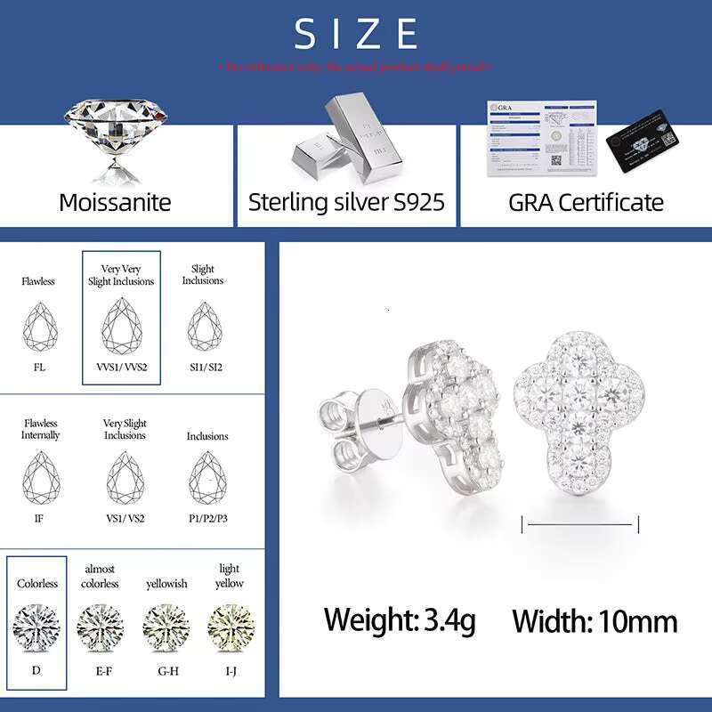 Stylish Gold VVS Moissanite Diamond Cross Stud Earrings with 18K Gold Plating for Anniversary Fine Hip Hop Jewel