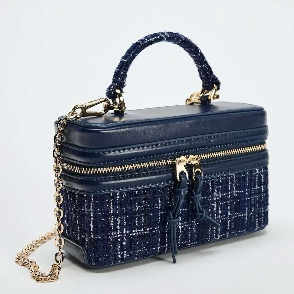 Vintage Woolen Box Handbags Designer Shoulder Crossbody Bags For Women 2025 New Square Chains Sling Bag Clutch Lady