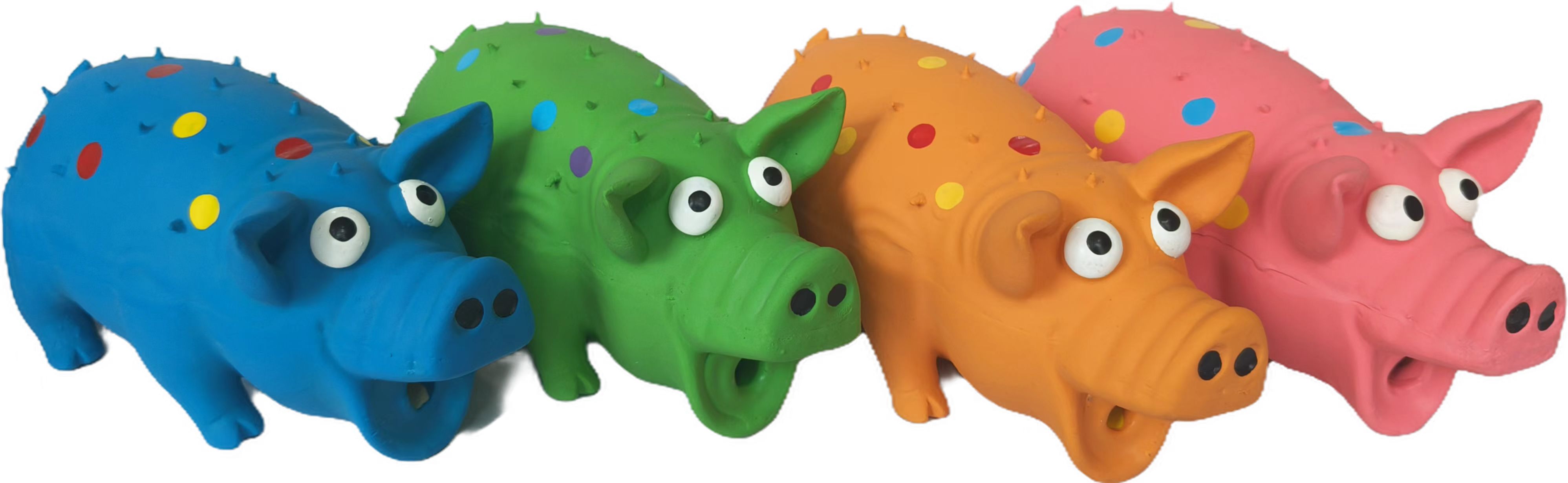 Latex Thorn Pig Sound Toy Cross-Border Hot-Selling Durable Rubber Chew-Resistant Dog Toy Filled Cotton for Pets and Cats 2pcs/Pack