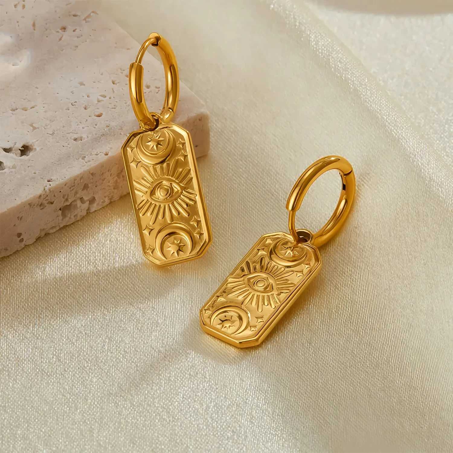 UHBINYCA Devils Eye Pendant Earrings for Women Stainless Steel Gold Plated Anti Rust Jewelry Y250510