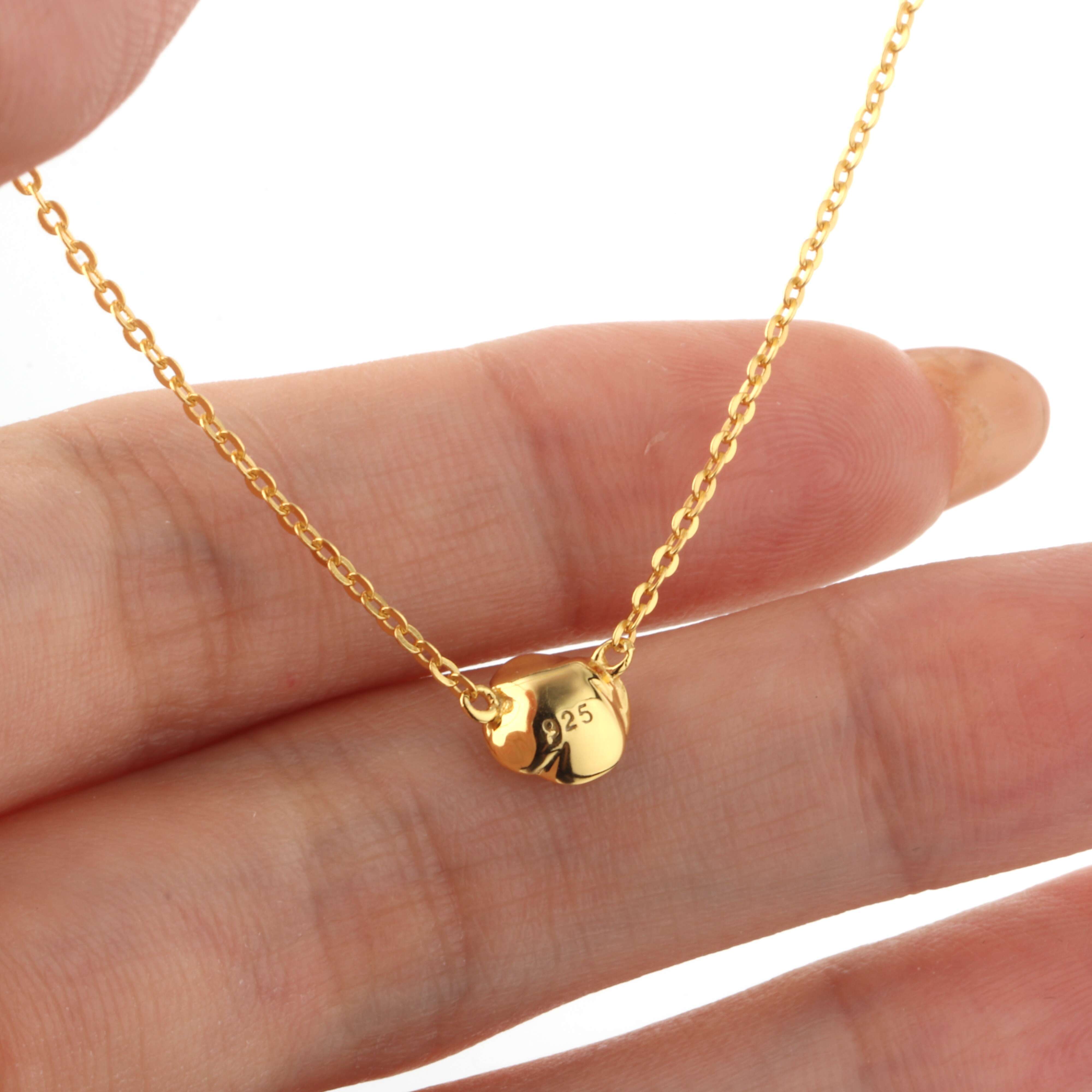 Pure sier jewelry, gold-plated rose pendant necklace, jewelry