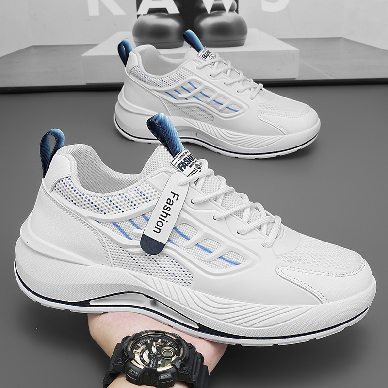 Spring New Breathable Mesh White Men Casual Shoes S Trendy Versatile Thick Soled Sports Casual Dad Shoes Men Ddmysaturn