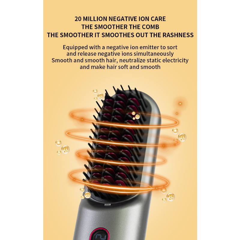 RechargeableAnti ScaldFast Heating Mini Straight Hair CombSuitable for Outdoor Station Wagons