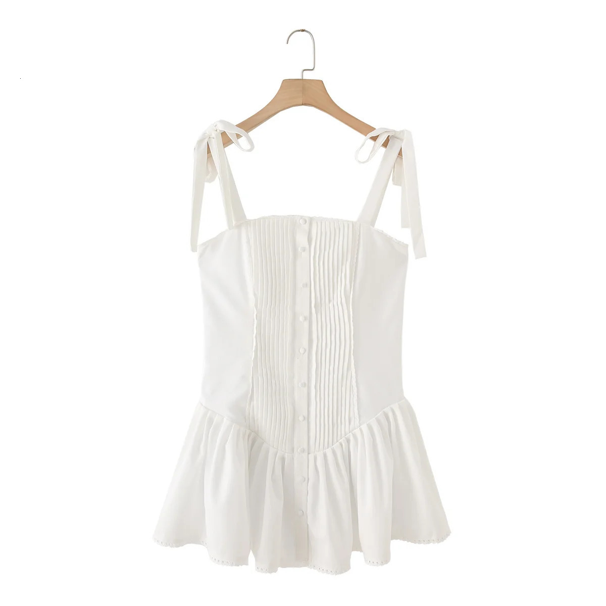UNIZERA womens fashionable slim fit butterfly bow decoration wide pleated suspender mini temperament summer dress 250513