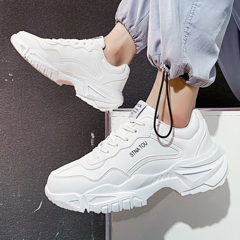 Men S Spring New Breathable White Men S Korean Version Casual Shoes Versatile Interior Height Increasing Sports And Leisure Dad Trendy Shoes Ddmysatur