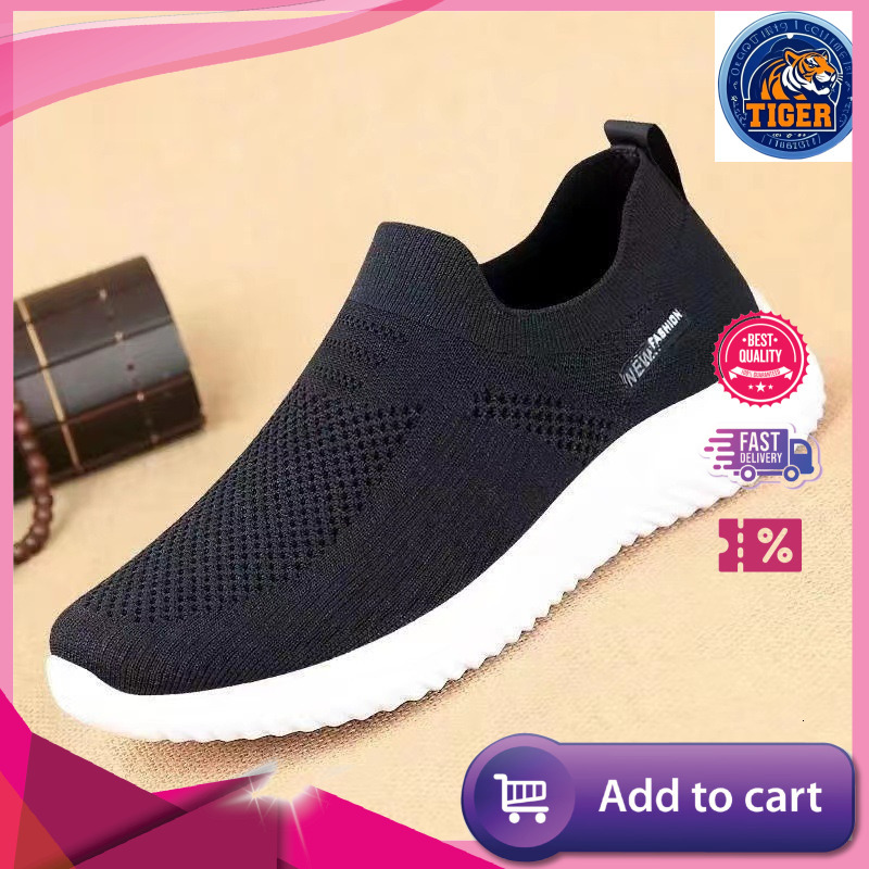 Ddmytiger Spring Summer One Step Casual Flat Heel Men S Sock Mouth Flyknit Breathable Sports Shoes Outdoor Shoes