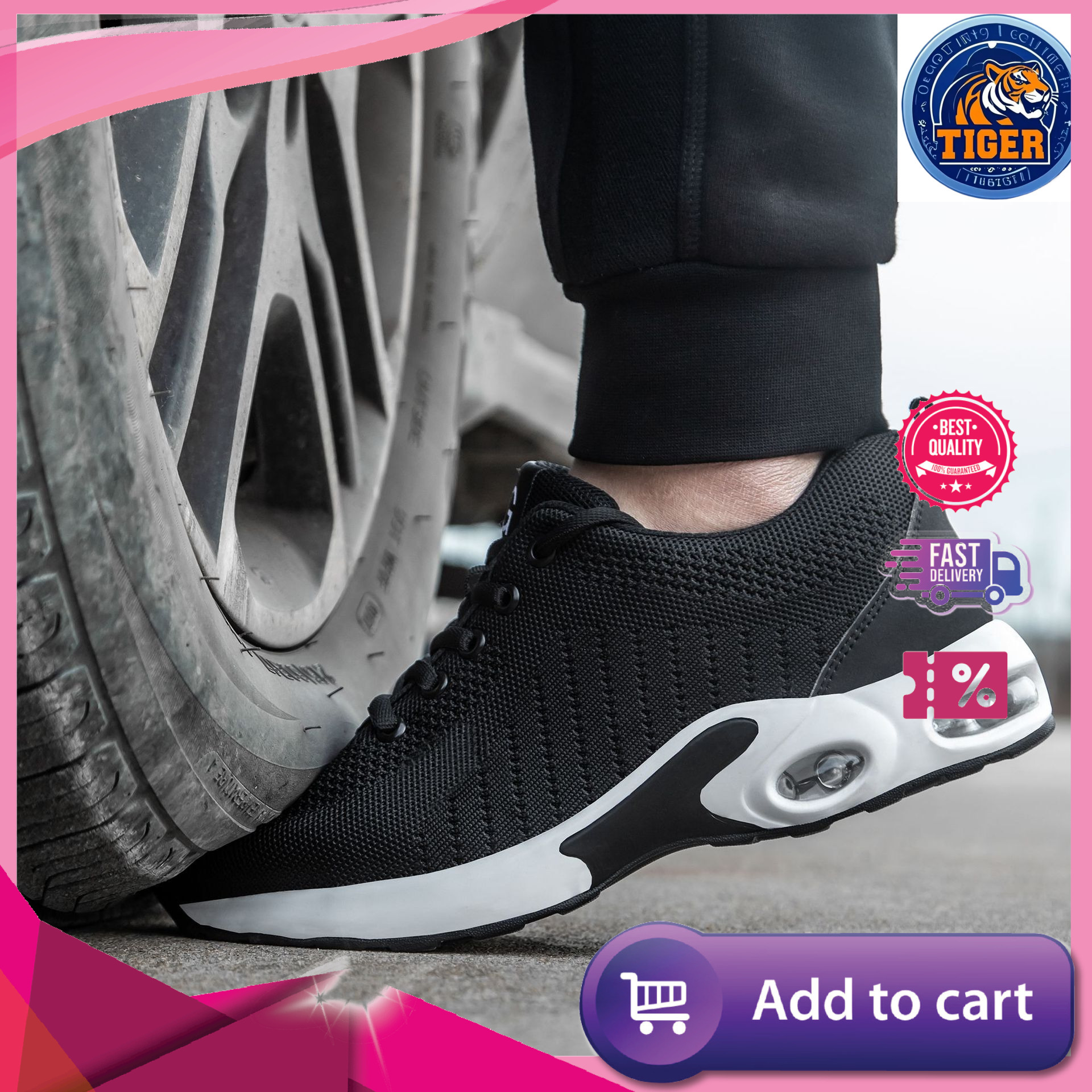 Ddmytiger Labor Protection Are Breathable Smashing Anti Piercing Steel Toe Wear Resistant Fly Woven Soft Soled Lightweight And Safe Work Shoes Outdoor