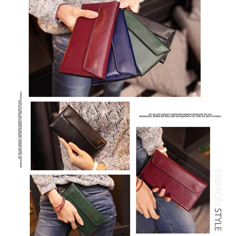 Slim Genuine Leather Women Wallet Female Long Clutch Coin Purses Wallets and Purses Ladies Card Holder Vallet 250512