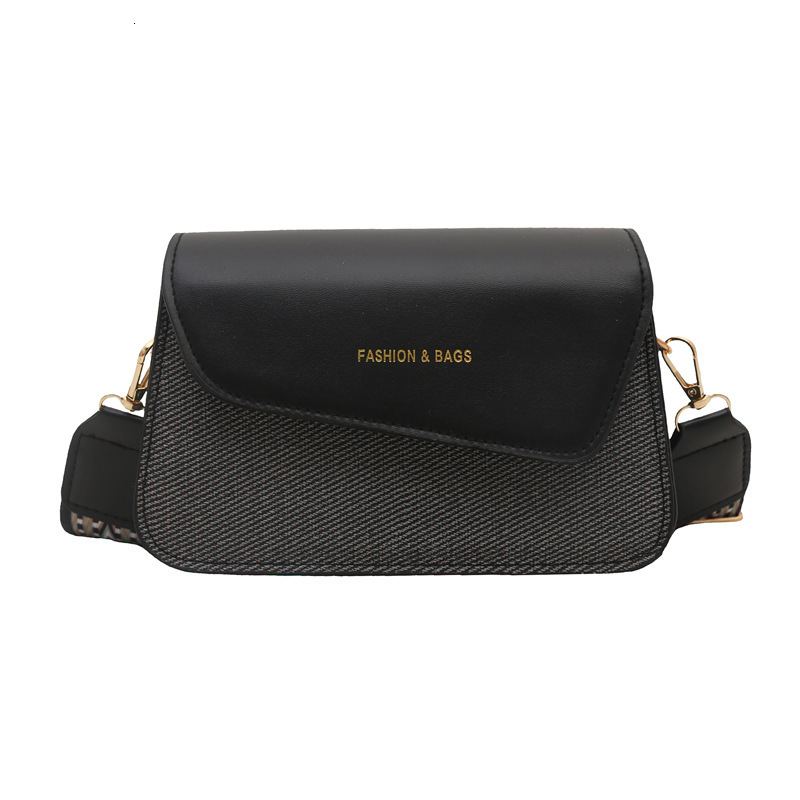 Extremely simple style hand-held small square women's 2025 summer new color blocked wide shoulder strap crossbody bag