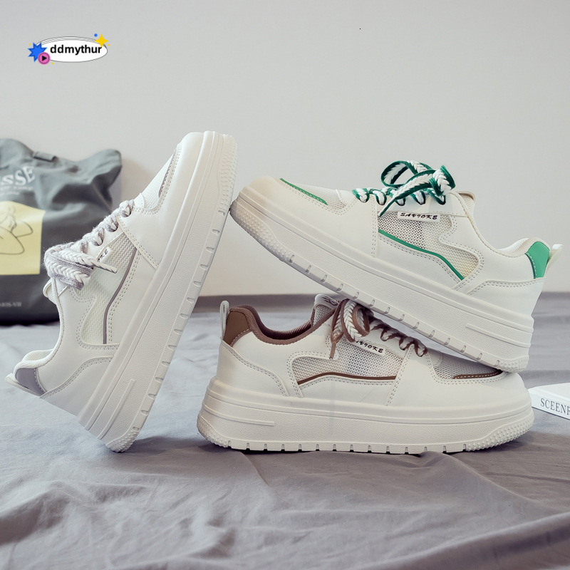 2025 Spring and Summer Mesh Breathable White Women's New Student Versatile Sports Board Shoes ddmythur