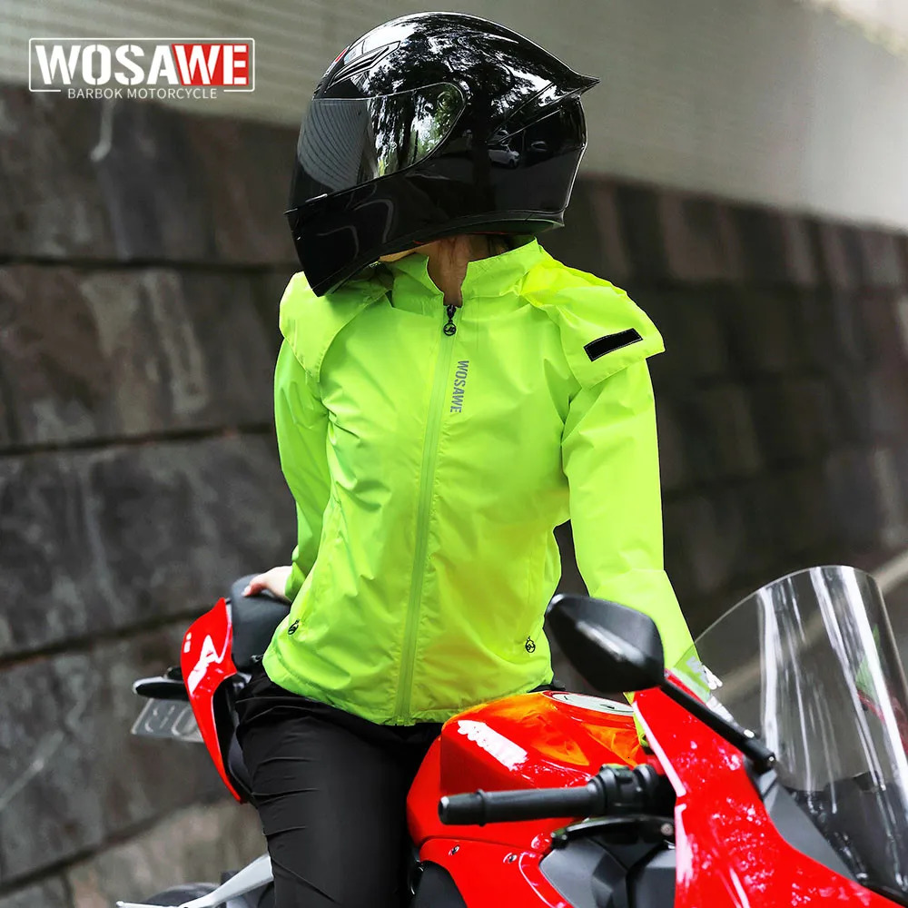 WOSAWE Motorcycle Women Raincoat Cap Pocket Riding Reflective Waterproof Motorcyclist Split Capa De Chuva Motoqueiro Impermeable 250513