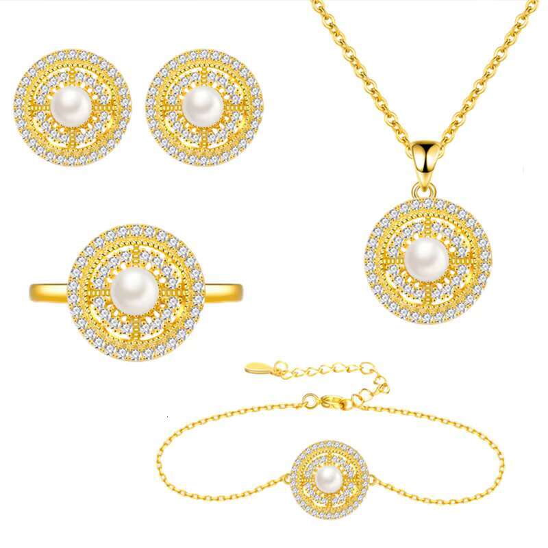 Walther 100% pure sier all carbon pearl circular pendant necklace, women's wedding boutique accessory