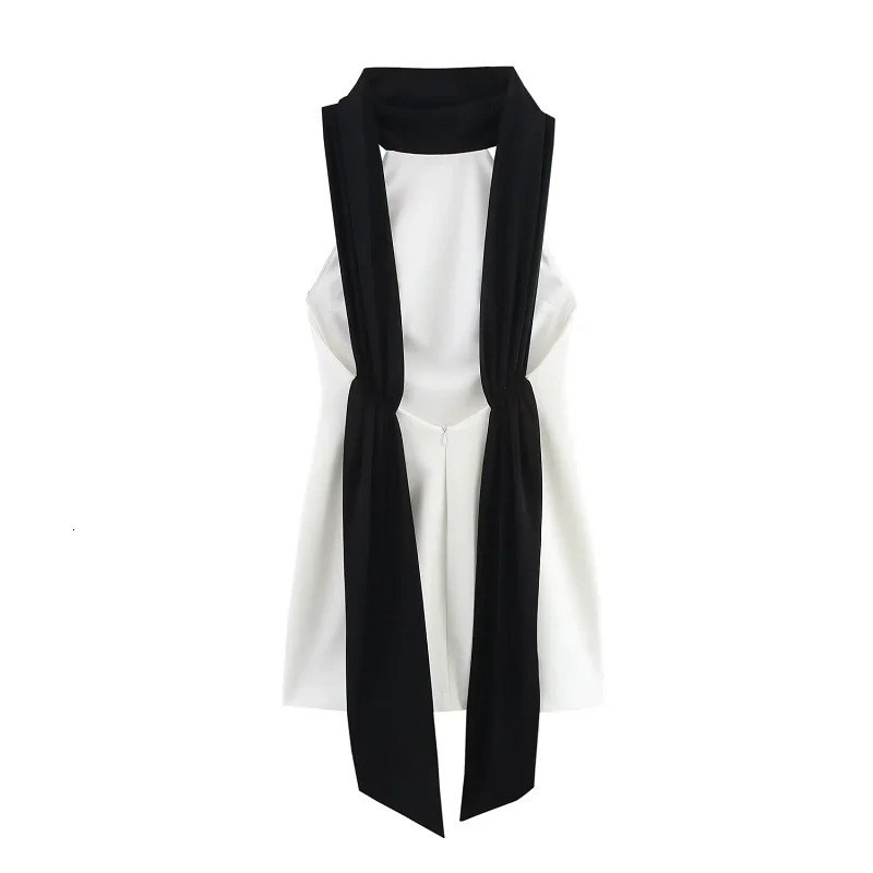 TRAF Womens Dress Halter White Mini Off Shoulder Elegant Party Dresses Woman Summer Backless Short 088 250513