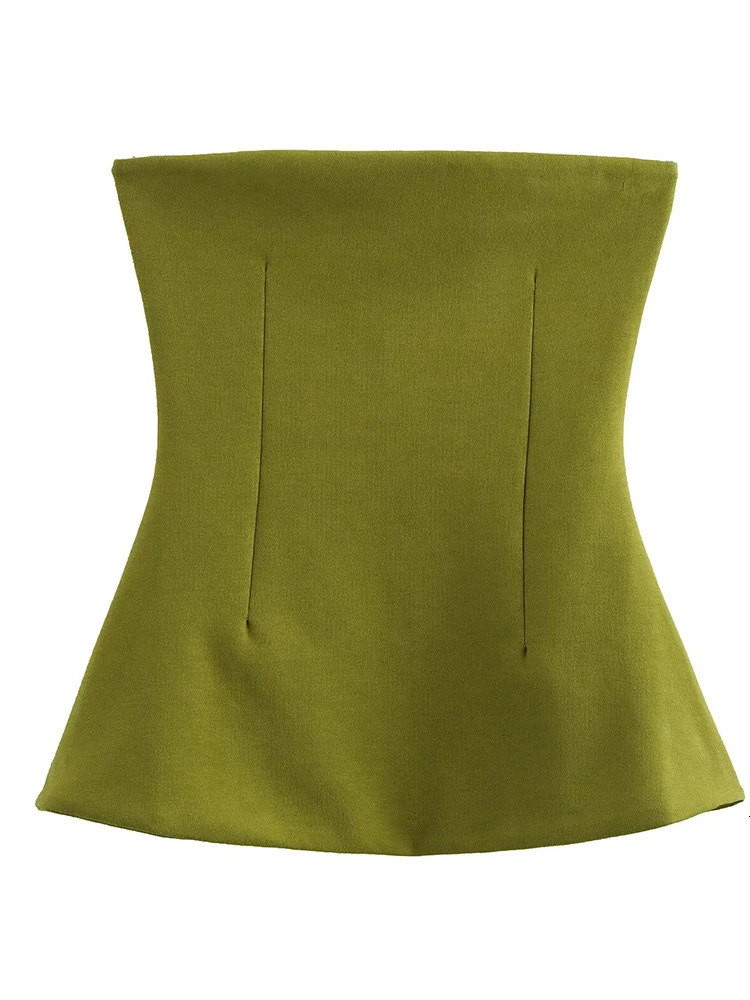 ZAJIA2005 womens clothing European and American style color selection slim simple doublesided cloth chest wrap top 250513