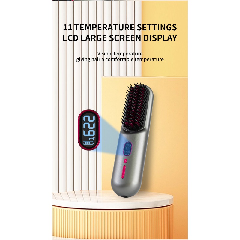 RechargeableAnti ScaldFast Heating Mini Straight Hair CombSuitable for Outdoor Station Wagons